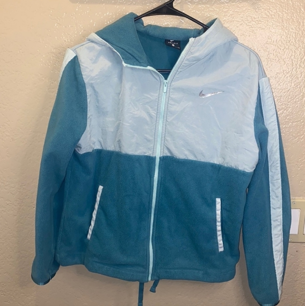 Dusty Turquoise Nike Dri-Fit Zip Windbreaker/Hoodie